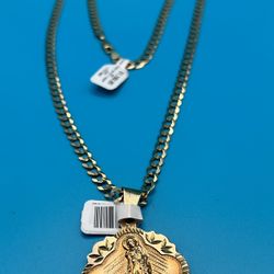 10kt GOLD CHAIN + PENDANT COMBO 