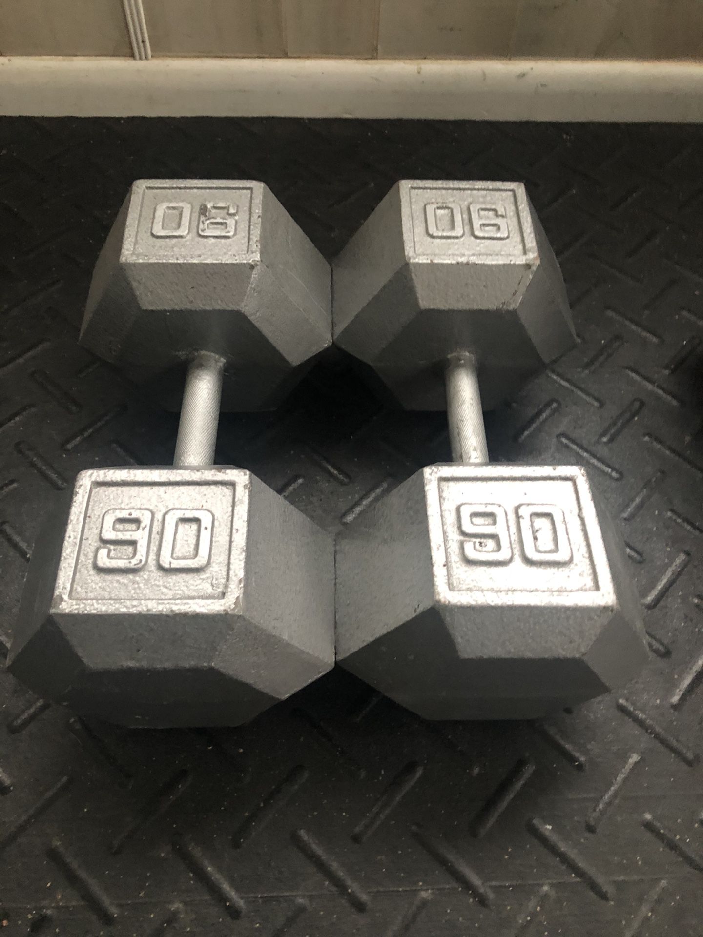 Pair of 90 pound dumbbells