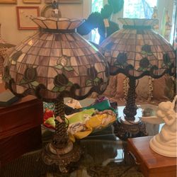 Beautiful vintage Tiffany style lamps.