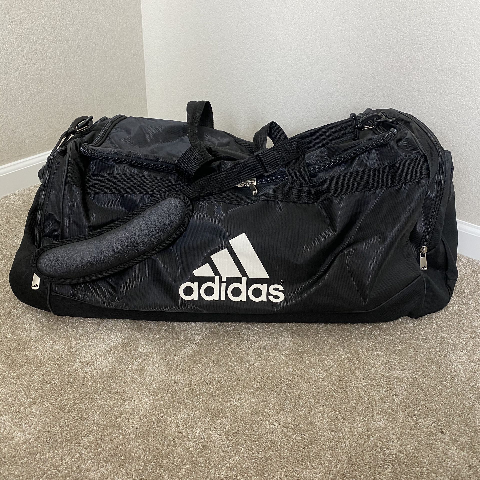 Adidas large duffle travel bag black