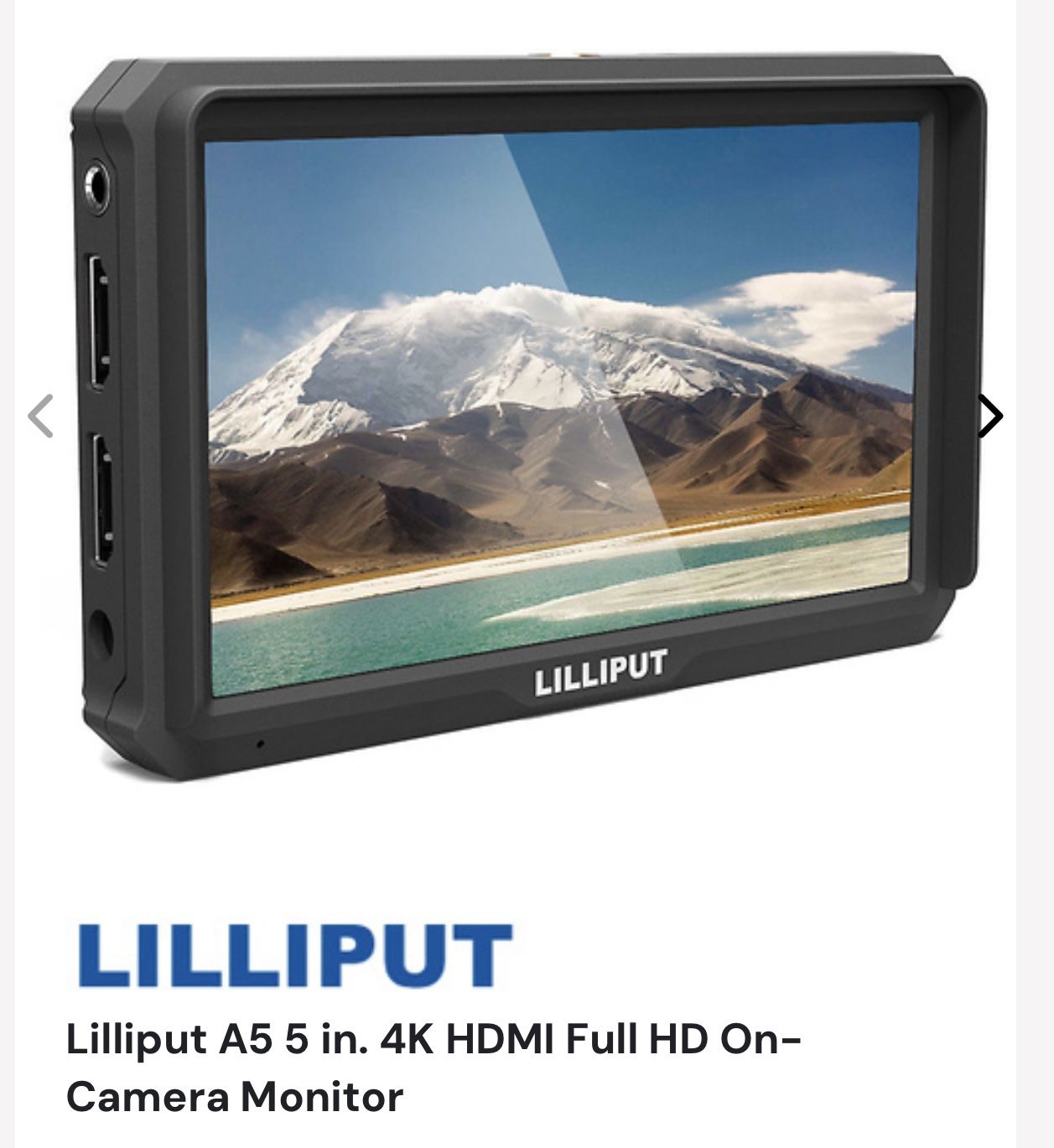 Lilliput A5 5 in. 4K HDMI Full HD On-Camera Monitor W / 2 Batteries, And Battery Charger. $150 OBO