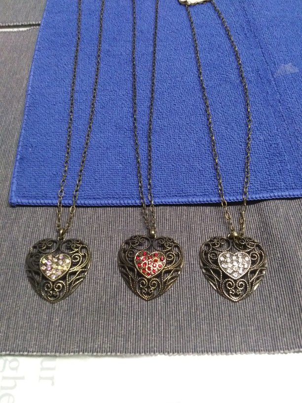 Heart Necklaces with stones