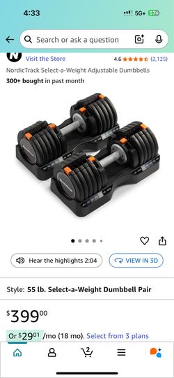 New with it’s own rack 55 lbs Nordic track adjustable dumbbell