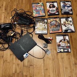 Slim PlayStation 2 Console set with Games and Memory Cards no Controller