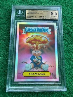 2013 TOPPS 75TH ANNIVERSARY GARBAGE PAIL KIDS 8A ADAM BOMB RAINBOW FOIL BGS 9.5