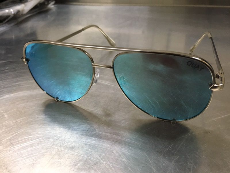 QUAY AUSTRALIA X DESI PERKINS HIGH KEY AVIATOR SUNGLASSES SUN GLASSES