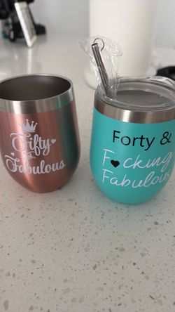 Insulated Stemless Wine Tumbler / Coffee Mugs Set of 2