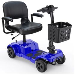 ENGWE Folding 4 Wheel Mobility Scooter,15 Mile Long Range, 250W Electric Powered Mobile Wheelchair for Seniors Adult with Detachable Basket, Front Lig