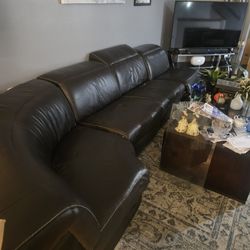 Large Brown Sectional Couch 