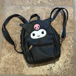 KUROMI Black Mini Dual Function Backpack Shoulder Bag 7”x9”
