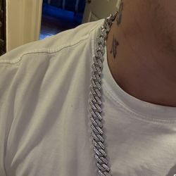 12 Mmm Cuban Link Chain Moissanite 