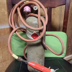 Acetylene Tank,  Gauge And Hose