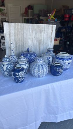 Blue and White Porcelain Ginger Jar Collection