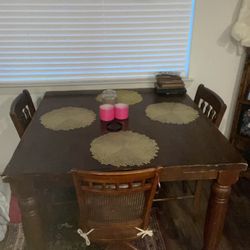 Wooden Table With A Divided