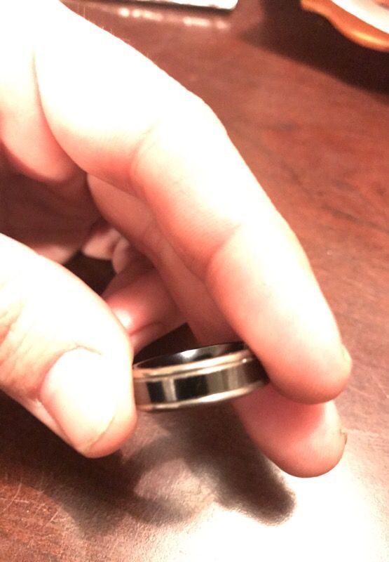 Mens Wedding Band Titanium and Tungsten