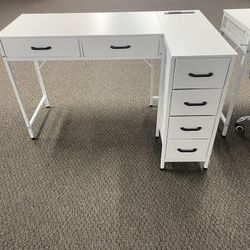 Brand New Assembled L Shape White Desk- CLEARANCE 