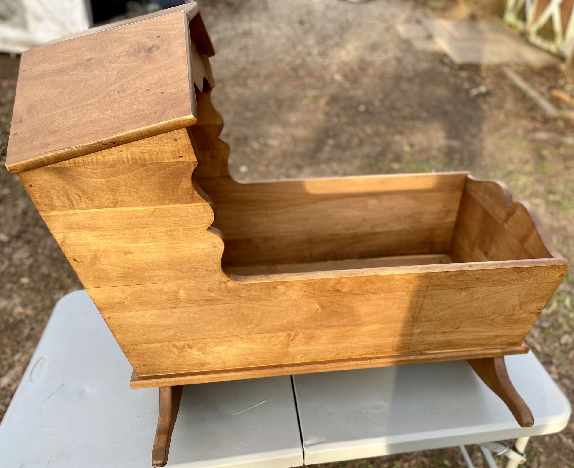 Vintage Wooden Baby Cradle