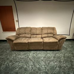 Brown suede couch