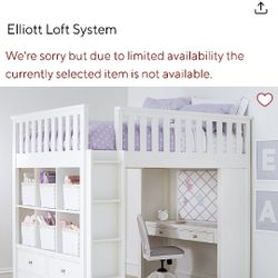 Pottery Barn Kids Elliott Loft bunk system and mattresses 