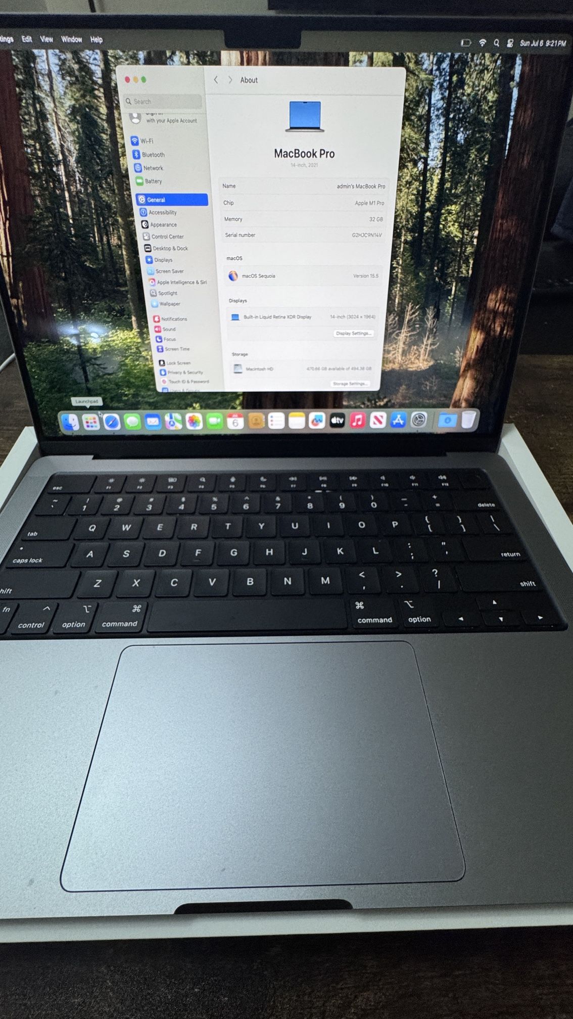 Macbook pro M1 32GB RAM 500GB 14 INCH