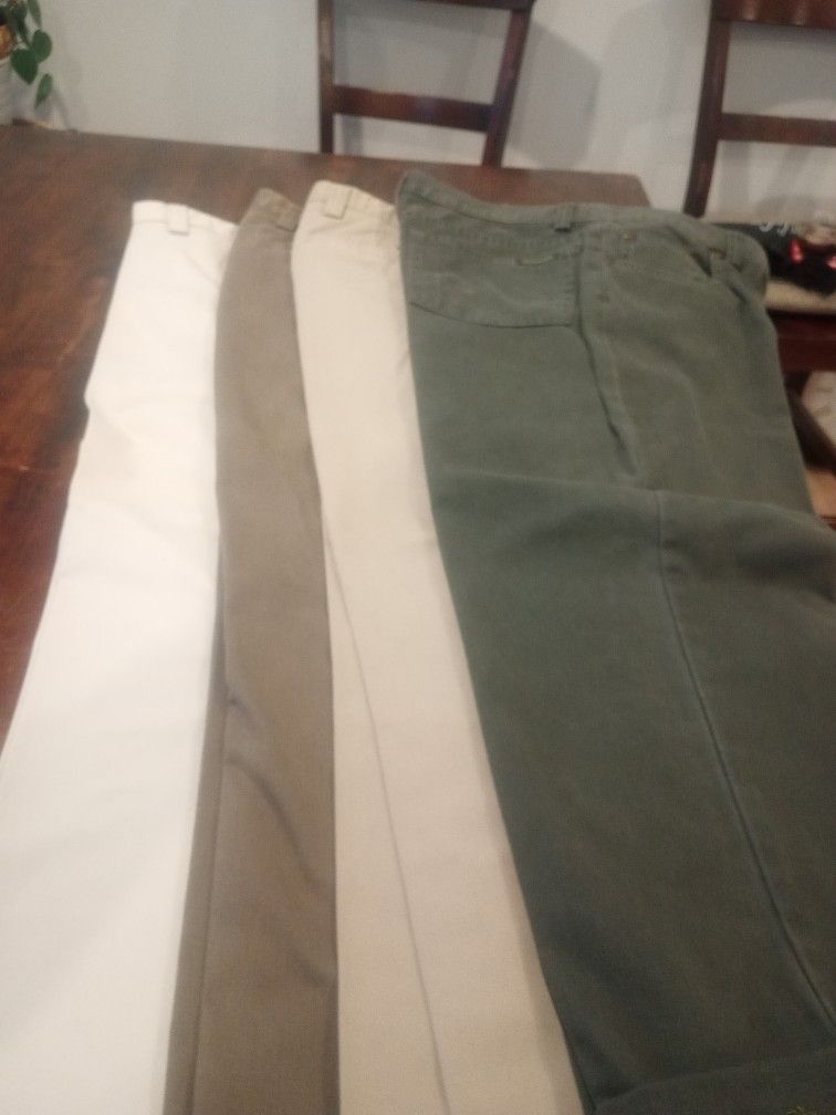 Dockers Authentic Khaki Four Pair Brand New! Professionally Tailored Size 34x26.