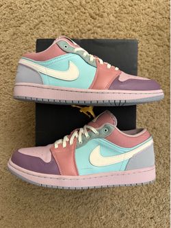Size 9.5 (Pre owned, comes with original box) - Air Jordan 1 low Easter Pastel
