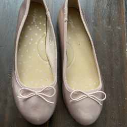 Girls Pink Rose Gold Ballet Flats 3