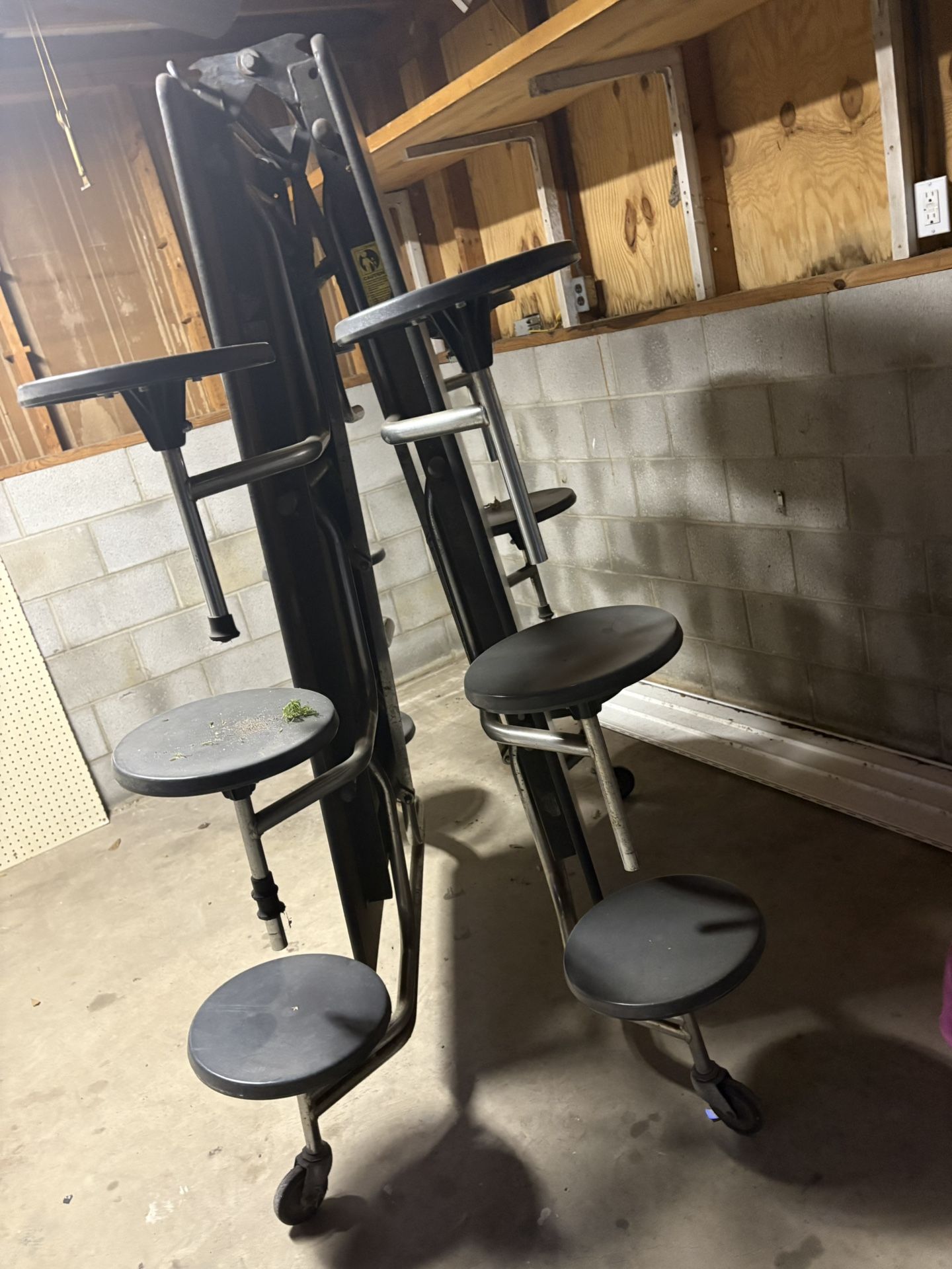 **DEAL** 12ft Cafeteria Lunch Table w/ 12 Stool Seats, Elementary Size