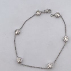 14k Yellow Gold 2.5ct Diamond Bracelet 7.5” 