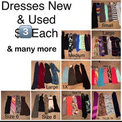 Dresses new & used $3 each 