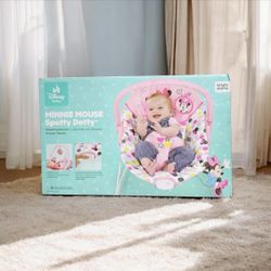 Bright Starts Disney Baby Minnie Mouse Vibrating Baby Bouncer, Spotty Dotty