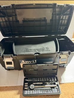 Anvil Toolbox AND 39-Piece SAE/Metric Mechanics Tool Set with Case