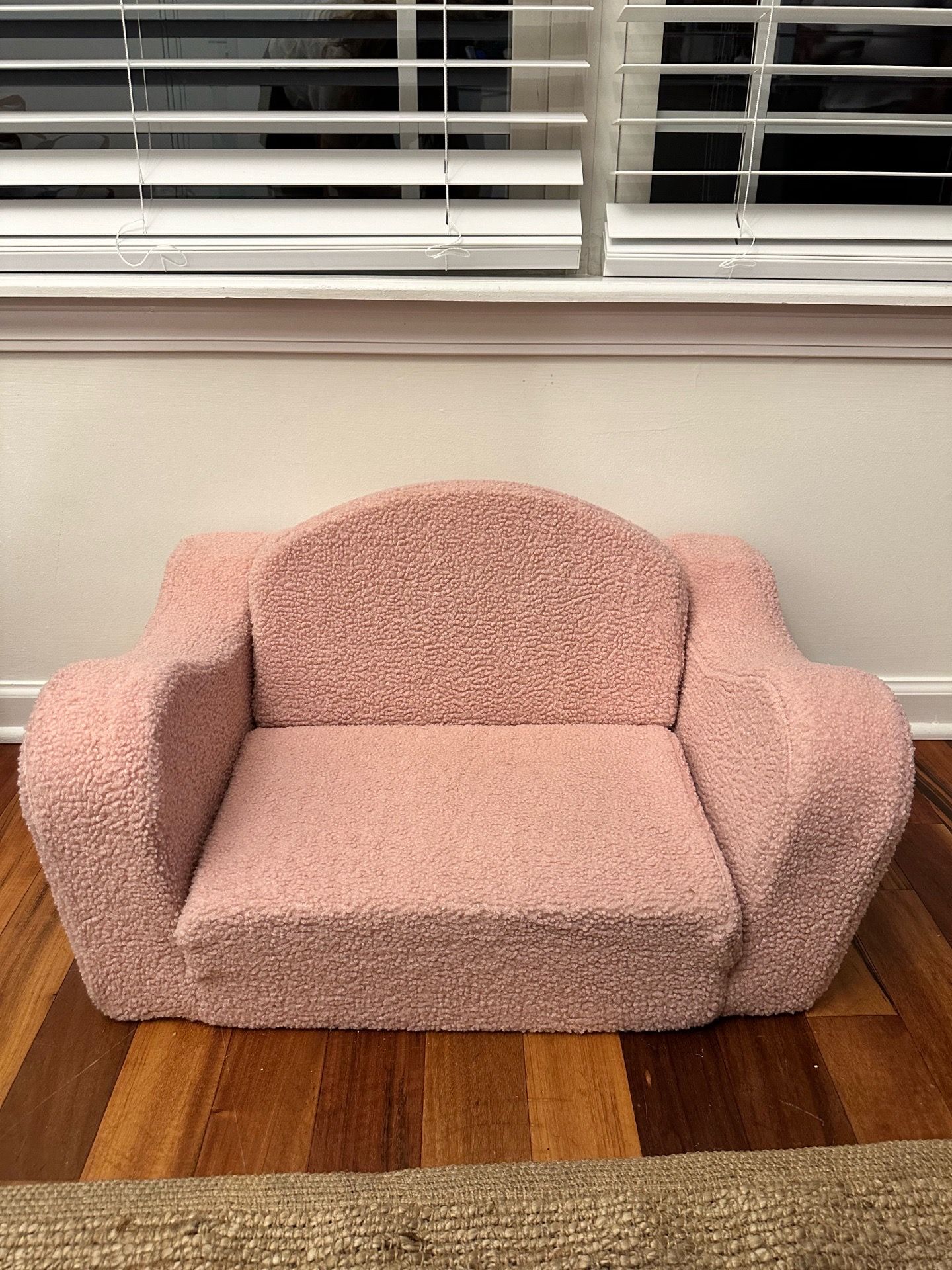 Pink Sherpa Kids Flip-Out Sofa