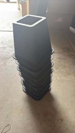Black Square Tube End Caps – Set of 8