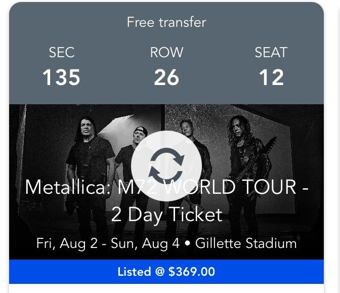 Metallica at Gillette Fri 8/2 - Sun 8/4