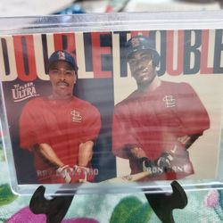 St.Louis Cardinals Ray Lankford Ron Gant 1997 Fleer Ultra Double Trouble Insert Baseball Card 