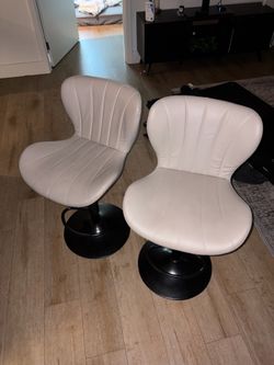 Beige Swivel Bar Stool