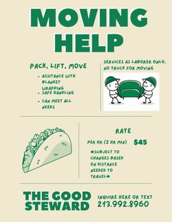 Moving Help Offered