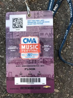 CMA TICKETS FOR SALE