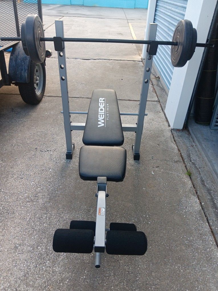Weight Bench With Bar And Weights