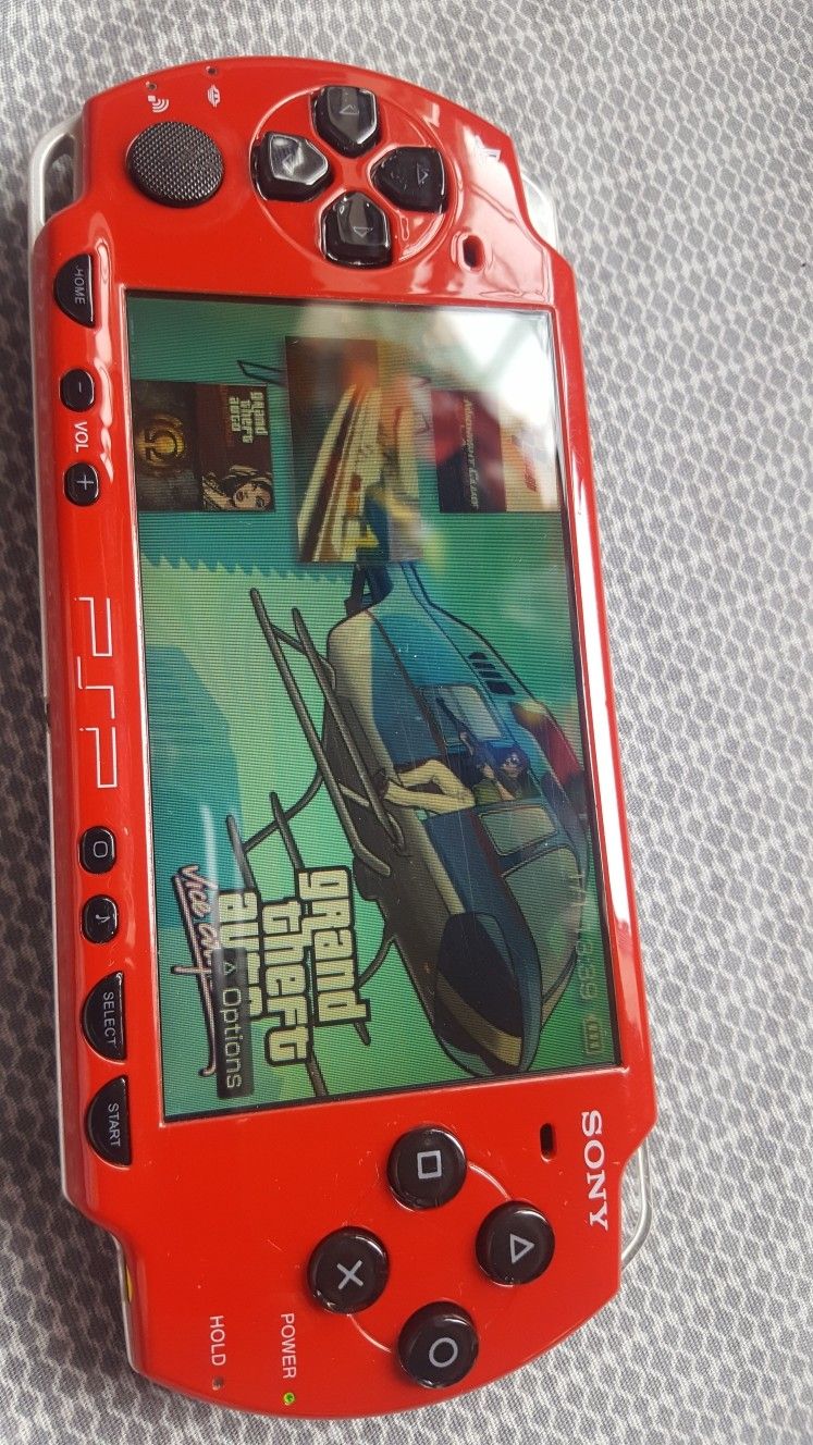 RED/BLACK 3001 * SLIM * - PSP - WITH 5,000 GAMES !!!