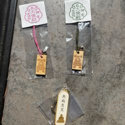 Japanese Buddha Keychain Lot Of 3 