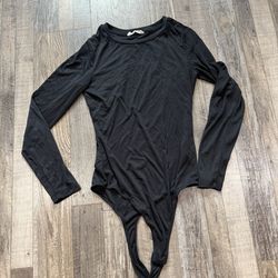 Elodie Black Long Sleeve Bodysuit - Size Medium