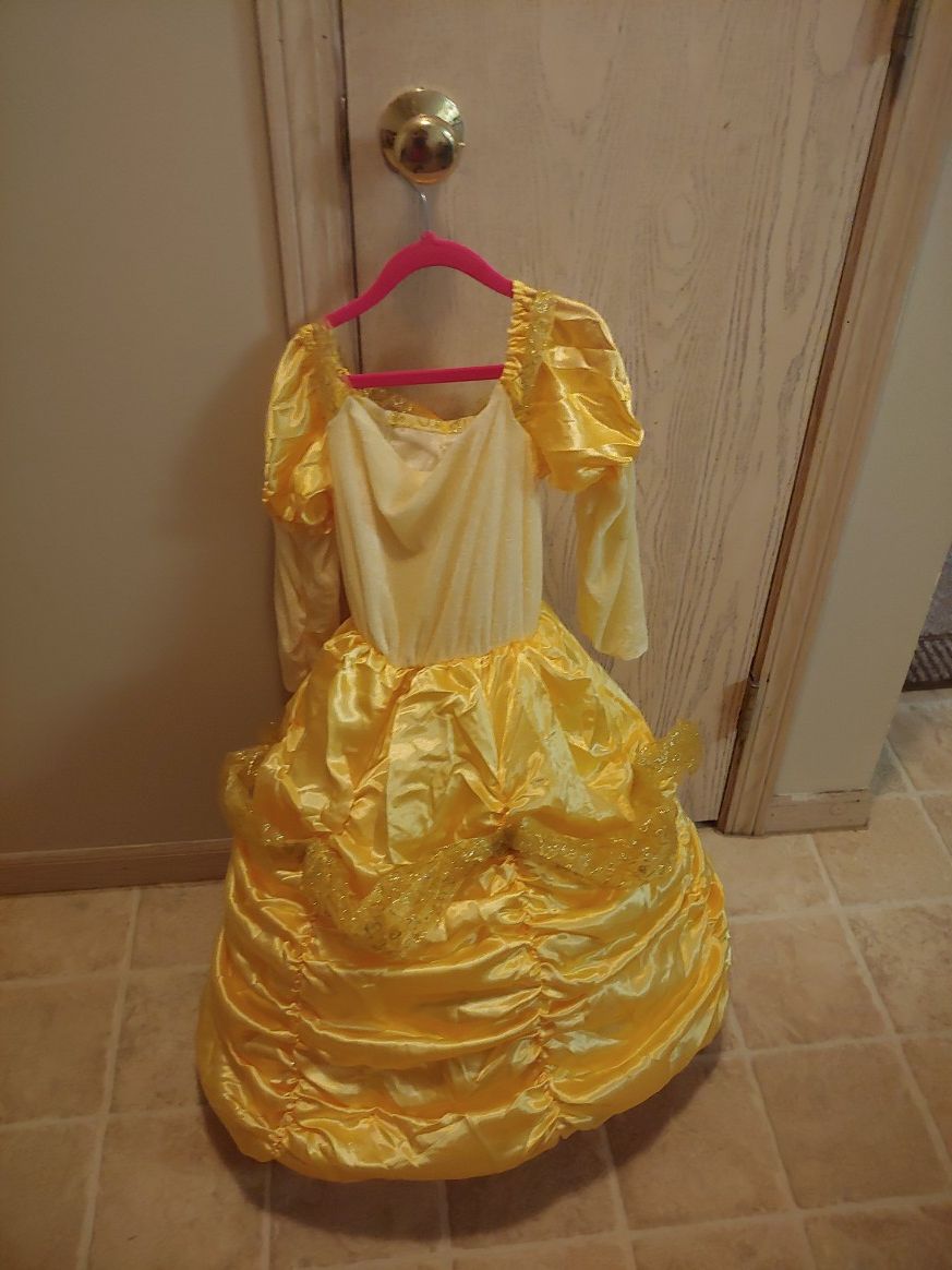 Belle Halloween costume with hoop in skirt