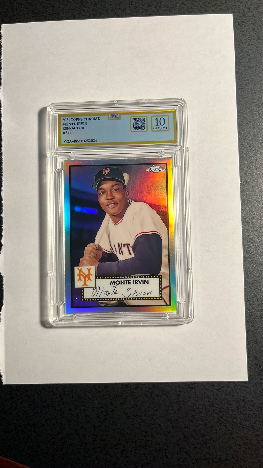 Monte Irvin, Giants Topps Chrome Graded 10 Card