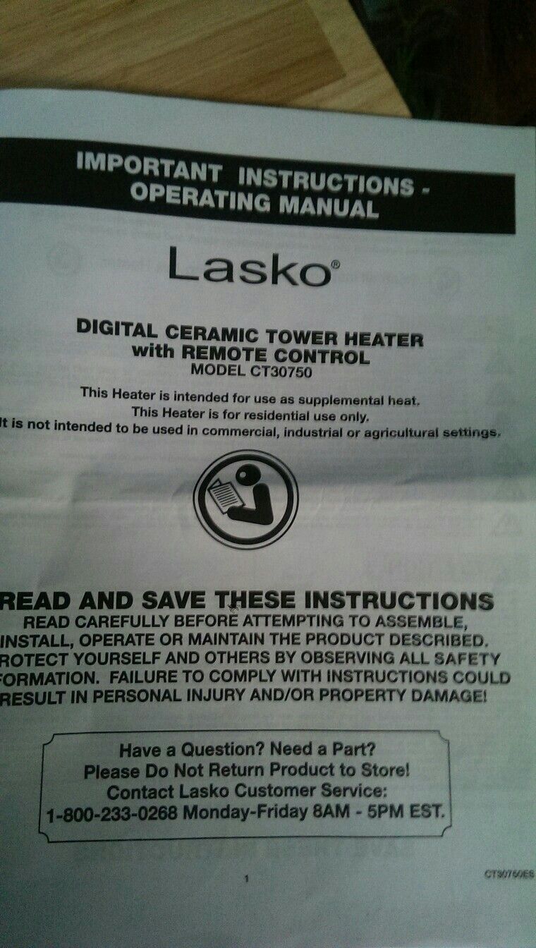 LASKO Digital ceramic tower heater with remote control MODEL CT30750 for  Sale in Point Pleasant Beach, NJ - OfferUp