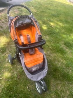 Orange & gray City Mini Baby stroller $45 Cash only. Cross posted