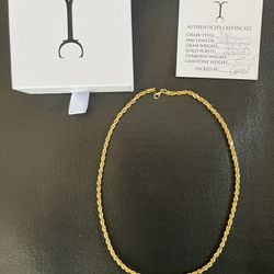 Jacoje 22k Gold Diamond Cut Rope Chain