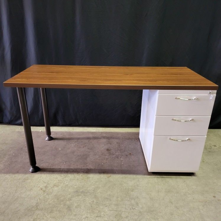 Writing Desk with Locking File Drawers