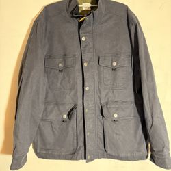 Men's Large Flint and Tinder Cord Waxed Navy Barn Jacket 